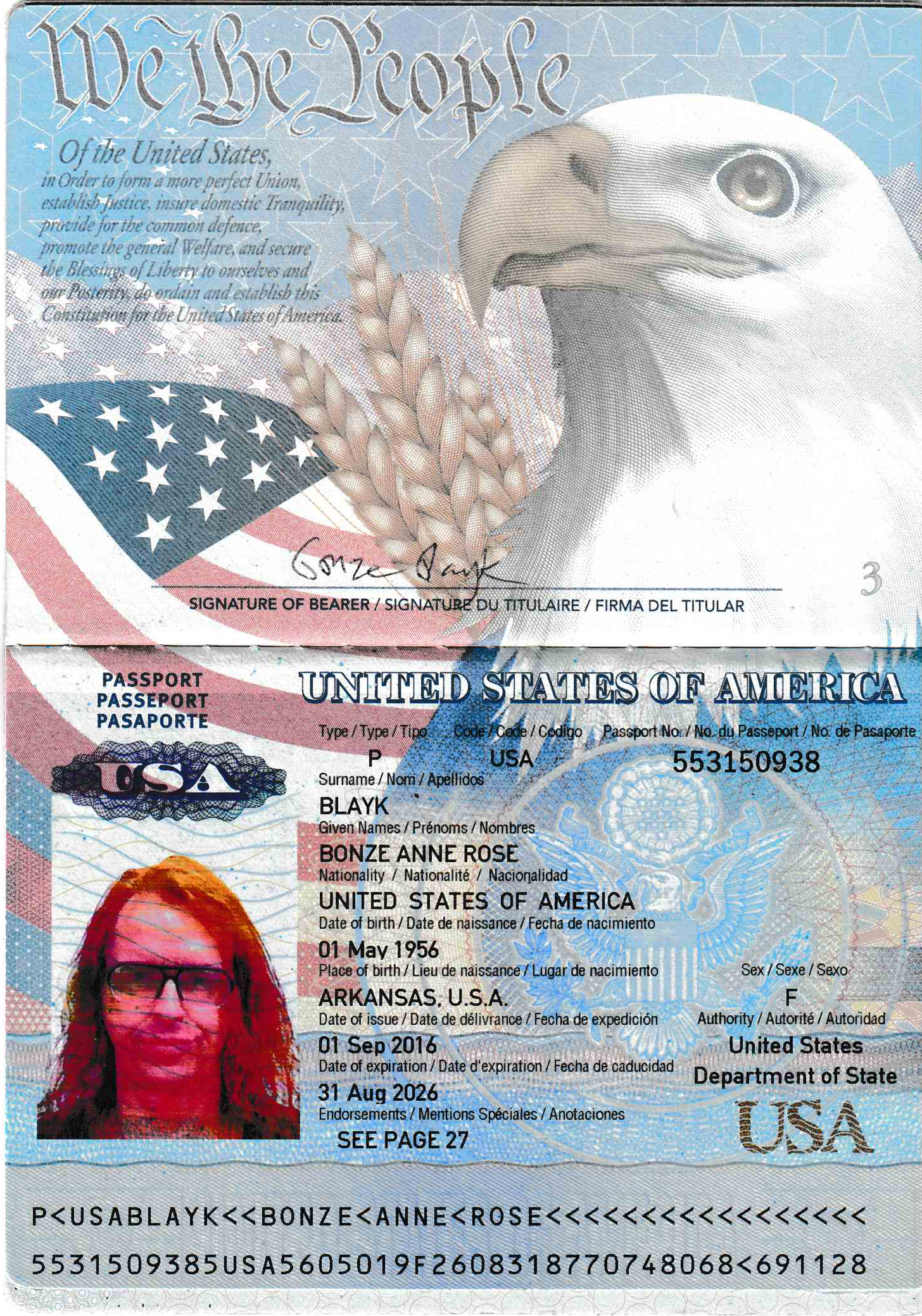 ./2022-06-08 - US PASSPORT in the name of 'Bonze Anne Rose Blayk' issued with an 'F' as the SEX marker - No 553150938 Issued 01 Sep 2016 Expires 31 Aug 2026 - TRIMMED.png